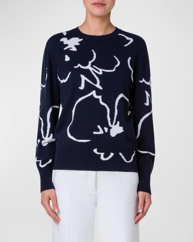 Womens Floral Intarsia-Knit Sweater Product Image