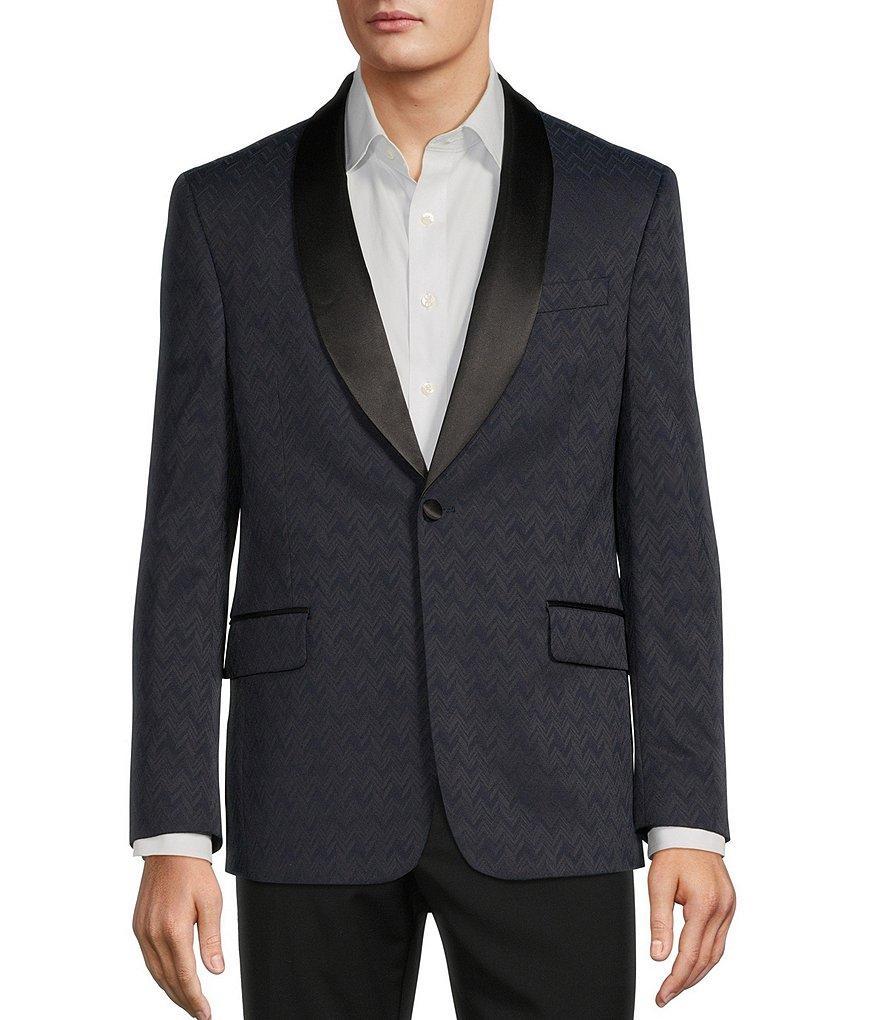 Tre Vero Modern Fit Herringbone Pattern Suit Jacket Product Image