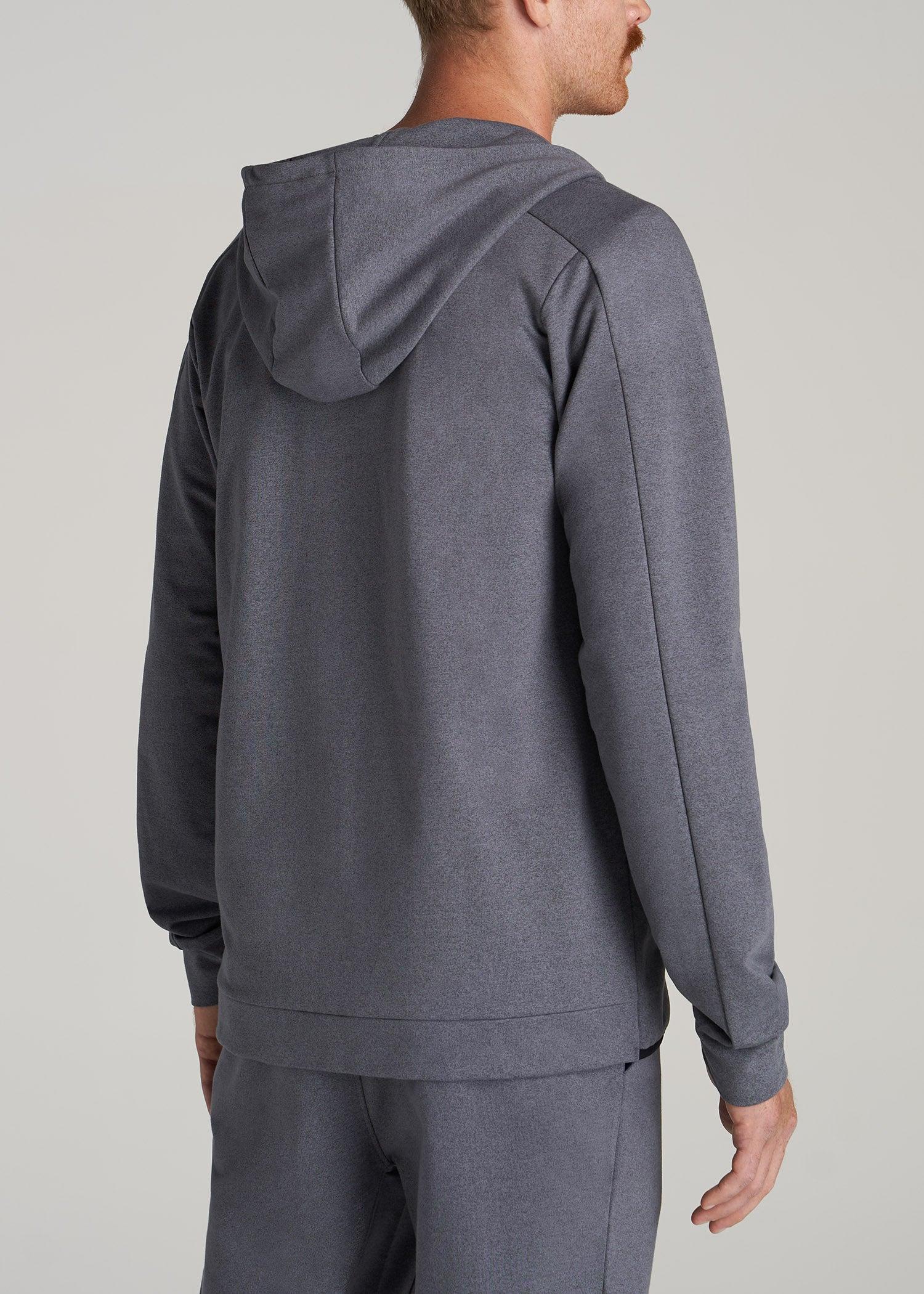 A.T. Performance French Terry Full Zip Hoodie for Tall Men in Tech Charcoal Mix Product Image