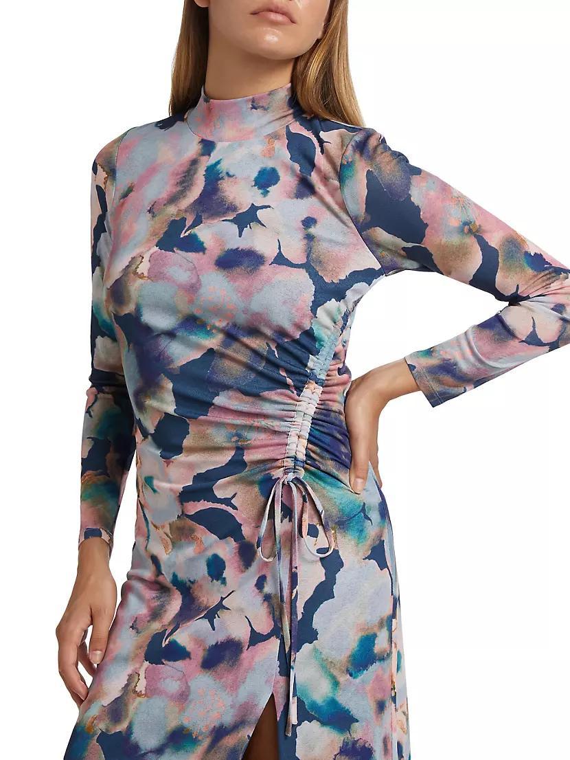 Mona Watercolor Floral Midi-Dress Product Image