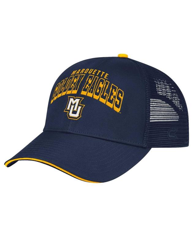 Colosseum Mens Navy Marquette Golden Eagles Wyatt Primary Team Trucker Adjustable Hat Product Image