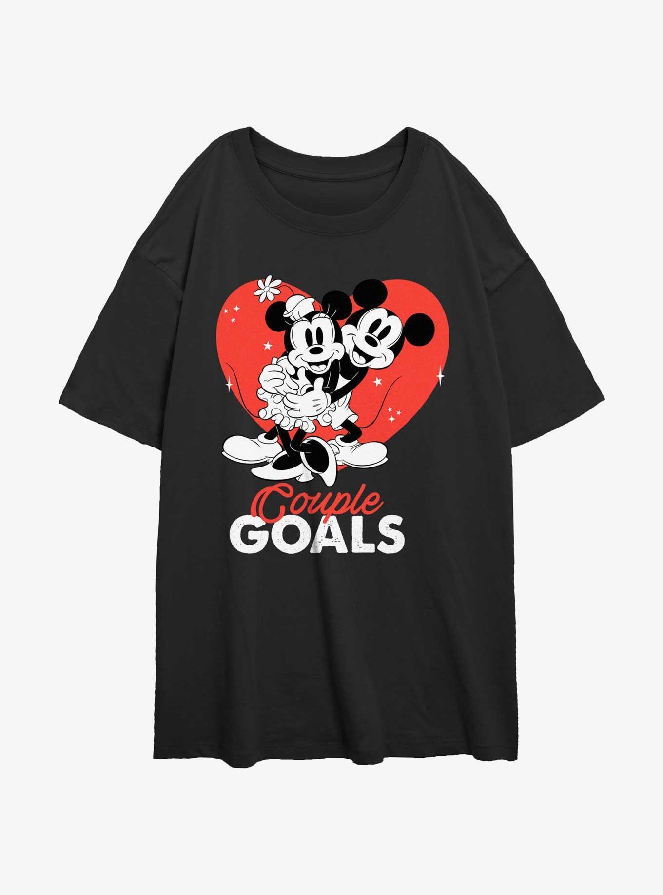 Disney Mickey Mouse & Minnie Mouse Couple Goals Girls Oversized T-Shirt Product Image