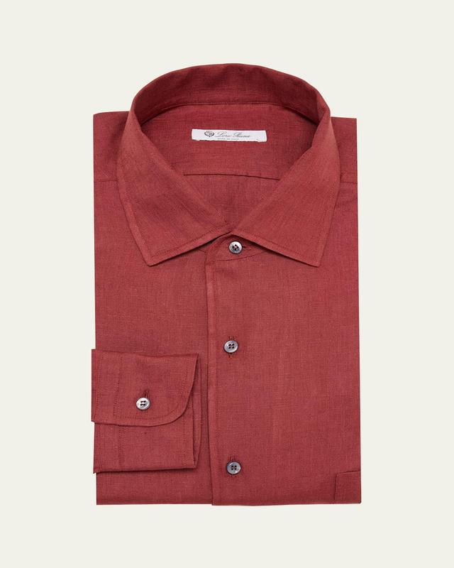 Mens Shinano Stripe Linen Casual Button-Down Shirt Product Image