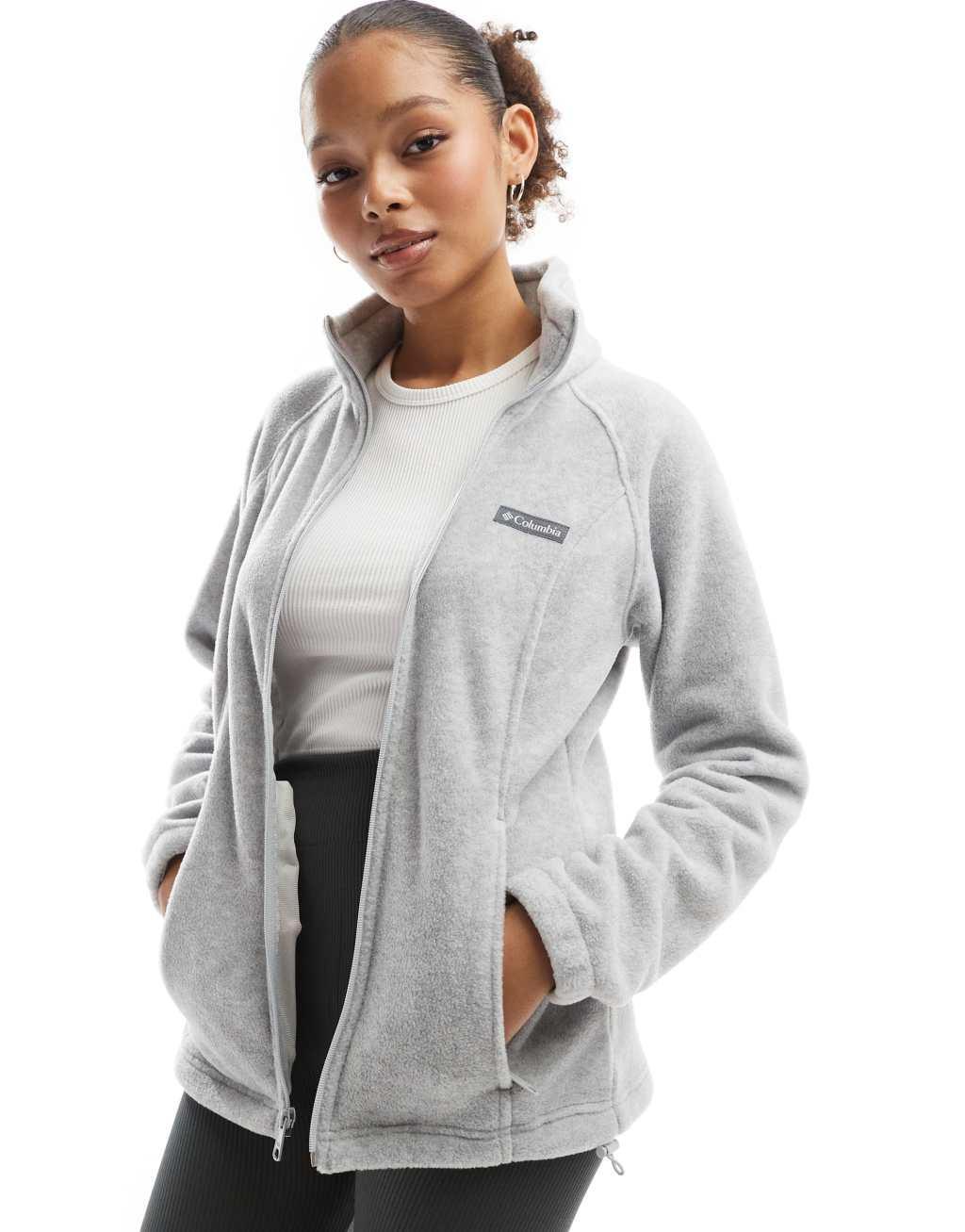 Columbia benton springs full zip fleece in cirrus gray heather  Product Image