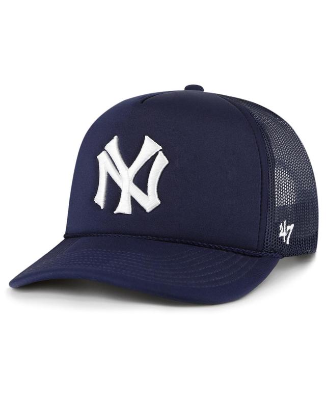 Mens 47 New York Yankees Foam Logo Trucker Snapback Hat, Blue Product Image