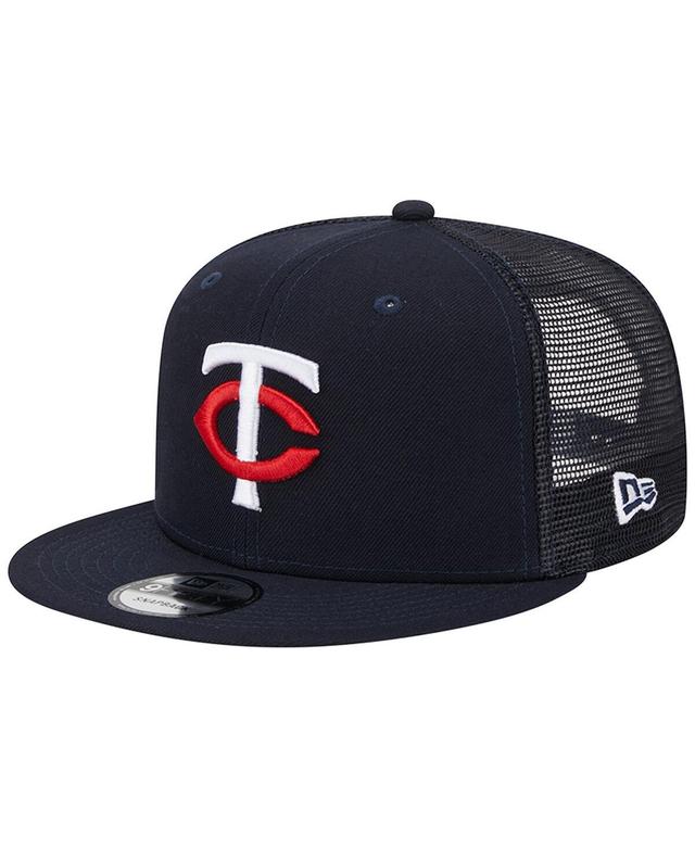 Mens New Era Minnesota Twins Team Color Trucker 9FIFTY Snapback Hat, Blue Product Image