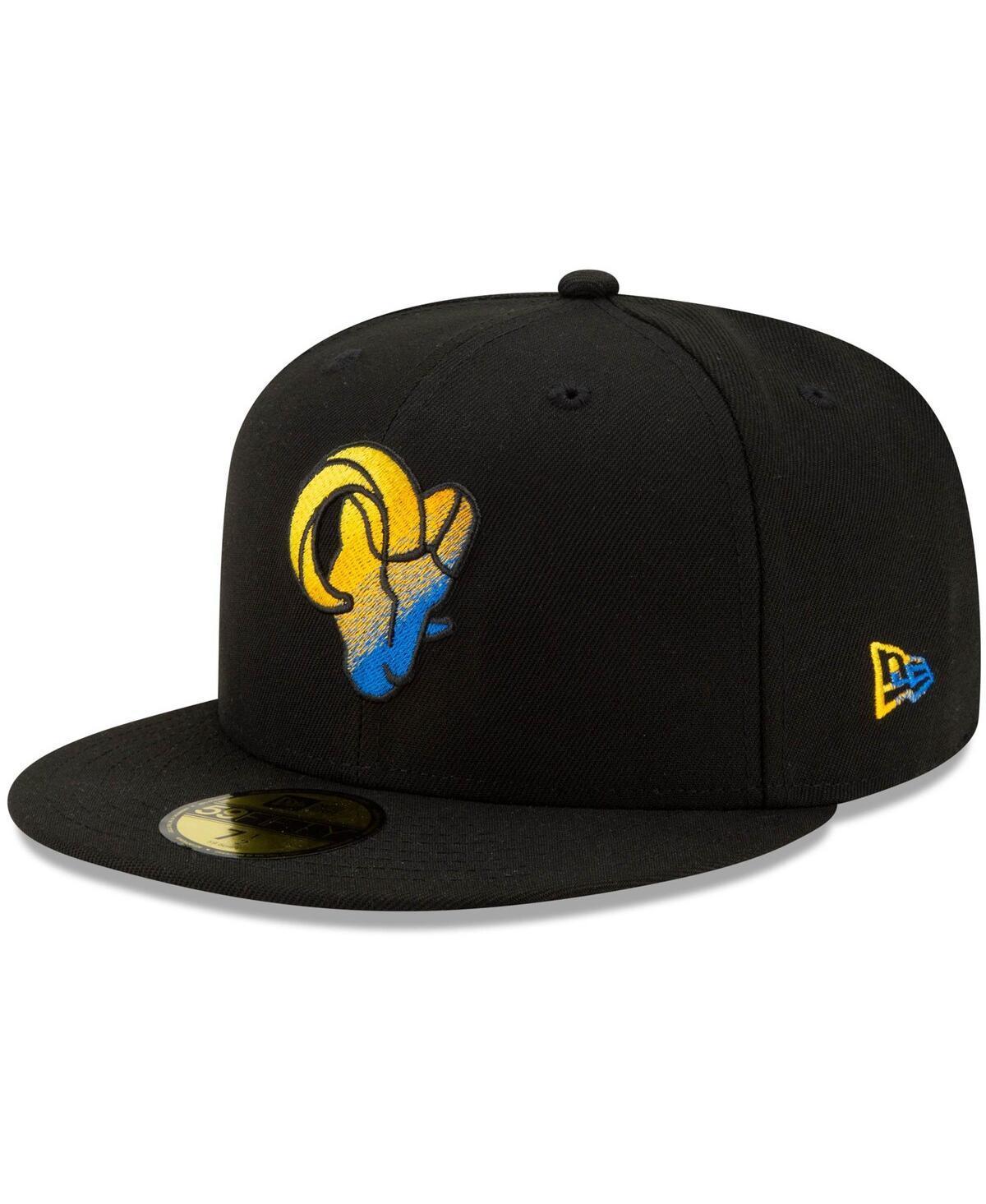 Mens Black Los Angeles Rams Logo Color Dim 59FIFTY Fitted Hat Product Image