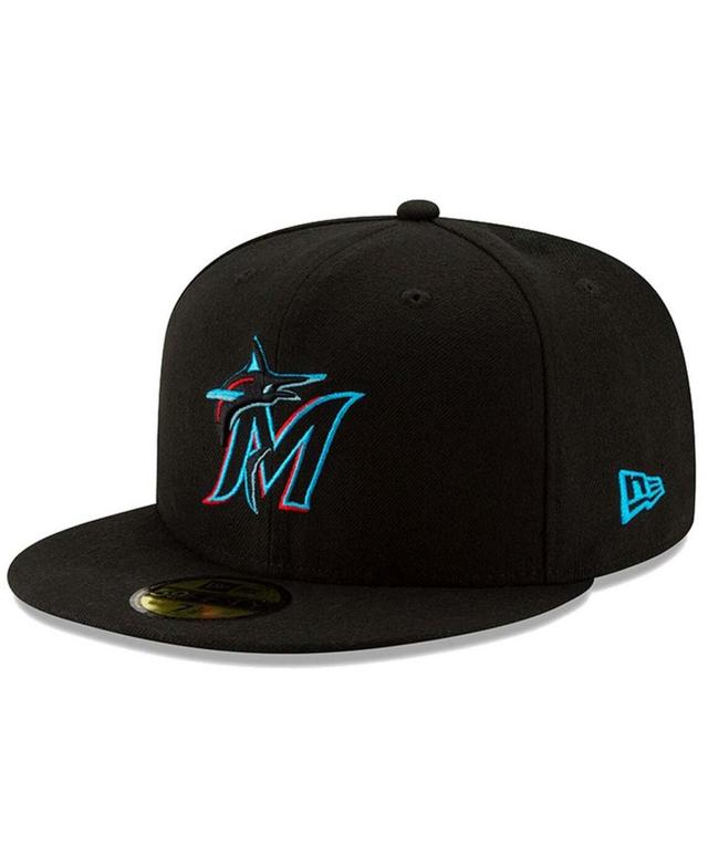 Mens Miami Marlins Black On-Field Authentic Collection 59FIFTY Fitted Hat Product Image