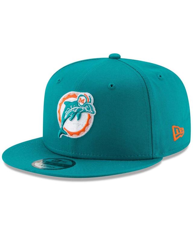 Mens New Era Aqua Miami Dolphins Throwback 9FIFTY Adjustable Snapback Hat, Turquoise A Product Image