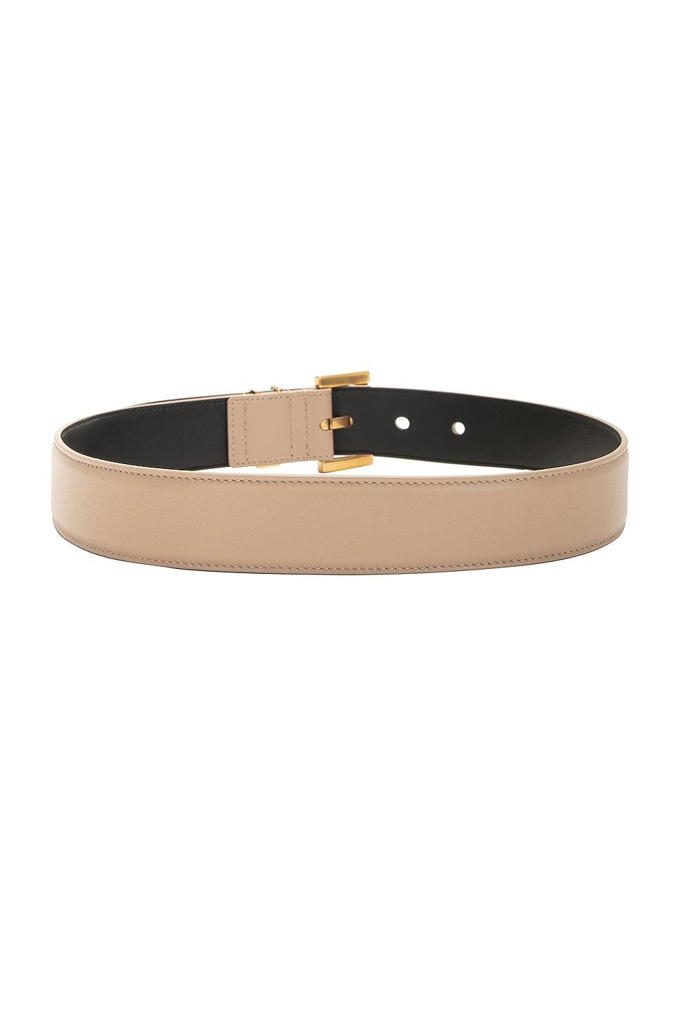 Saint Laurent Monogramme Belt Beige. (also in 65, 75, 80, 85, 90, 95). Product Image