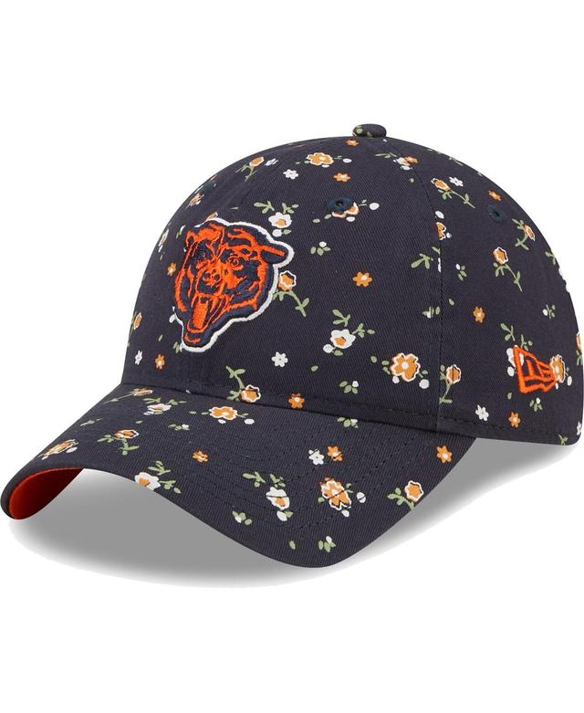 Womens New Era Chicago Bears Floral 9TWENTY Adjustable Hat, Blue Product Image