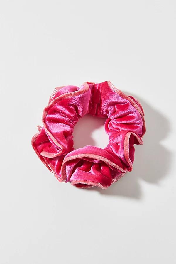 Ruffle Velvet Scrunchie Womens at Urban Outfitters Product Image