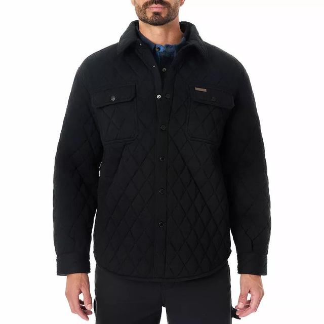 Mens Smiths Workwear Snap Closure Diamond Quilted Shirt Jacket Grey Heather Product Image