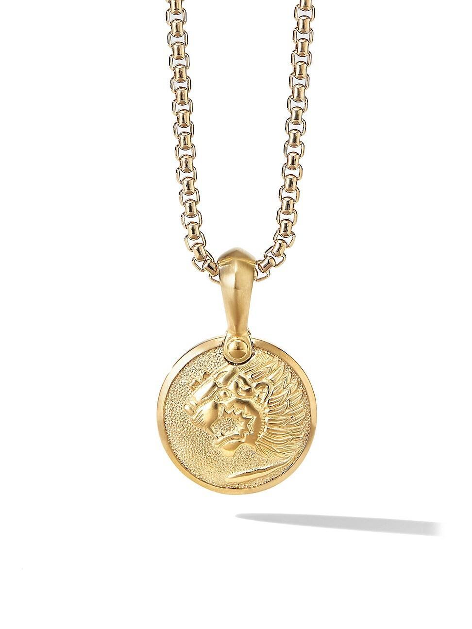 Mens Petrvs Lion Amulet in 18K Yellow Gold, 18.5MM Product Image