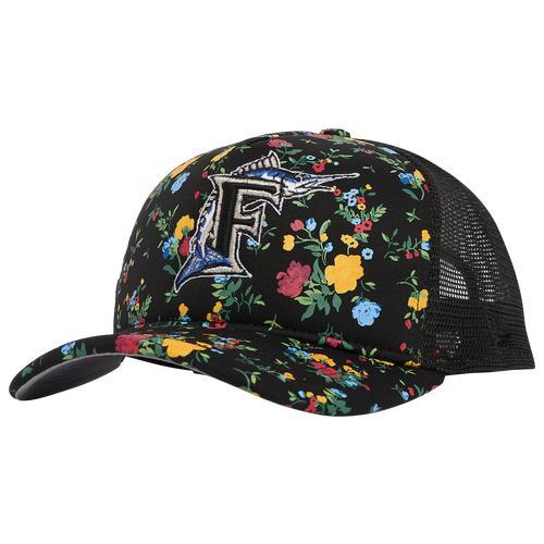 New Era Mens Miami Marlins New Era Marlins A Frame Floral Trucker Cap - Mens Product Image