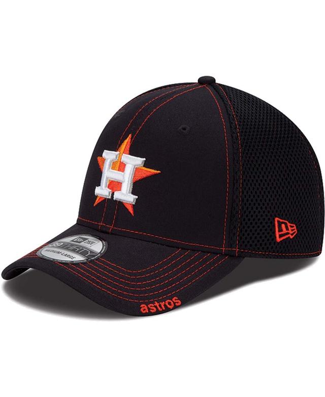 Mens Navy Houston Astros Neo 39THIRTY Stretch Fit Hat Product Image