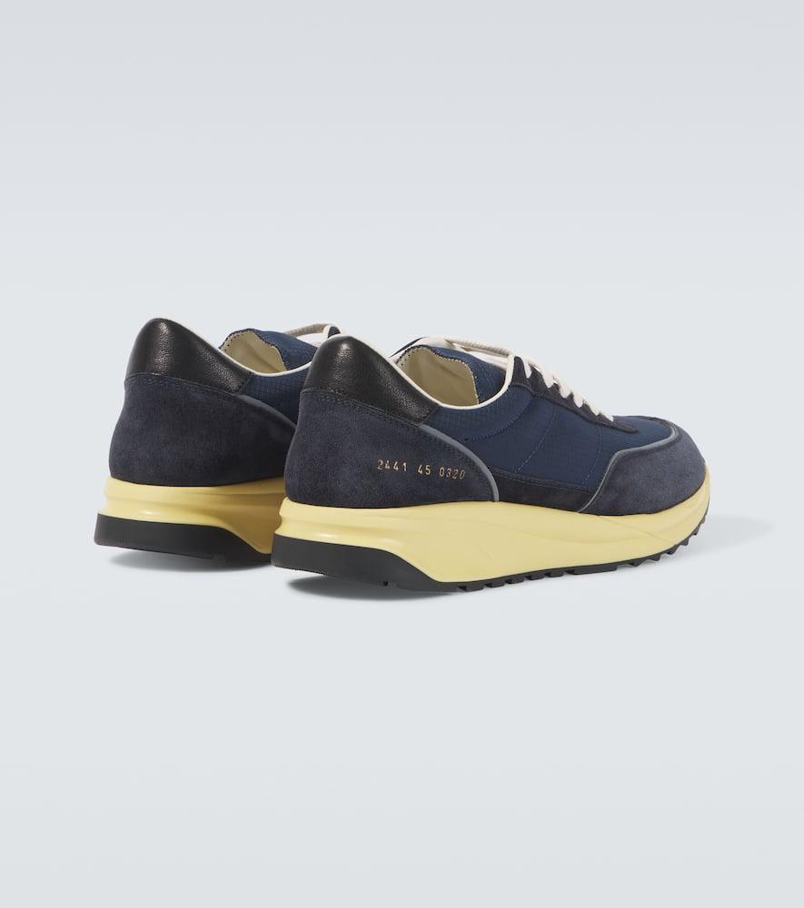 COMMON PROJECTS Track Classic Suede-trimmed Sneakers In Blue Product Image