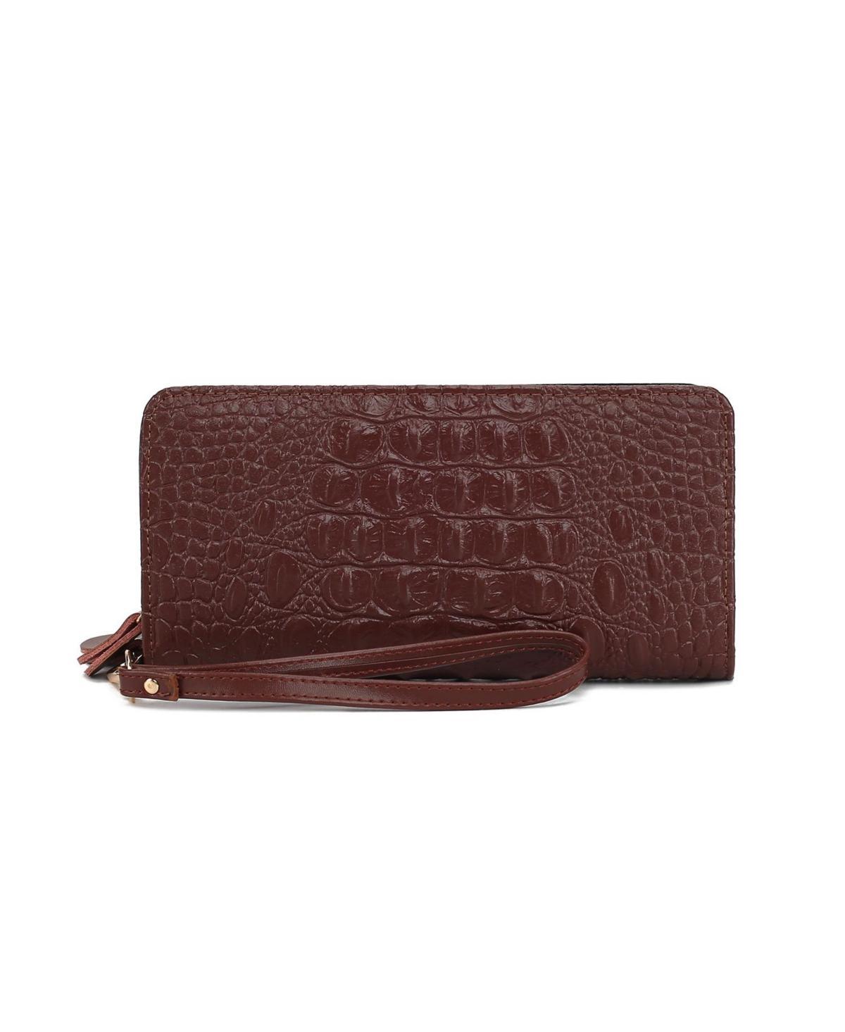 Mkf Collection Eve Genuine Material, Faux Crocodile-embossed Women s Wristlet Wallet by Mia K Product Image