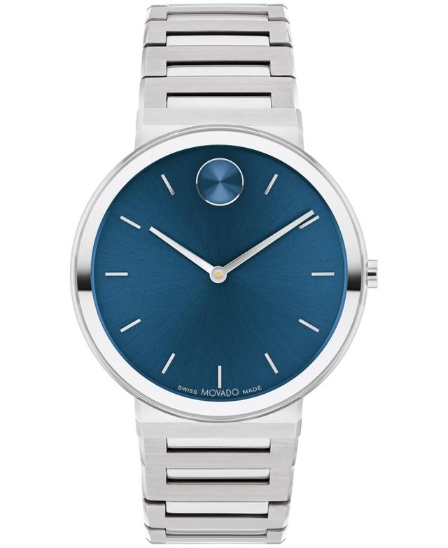 Movado Mens Bold Horizon Swiss Quartz Stainless Steel Watch 40mm - Silver-tone Product Image