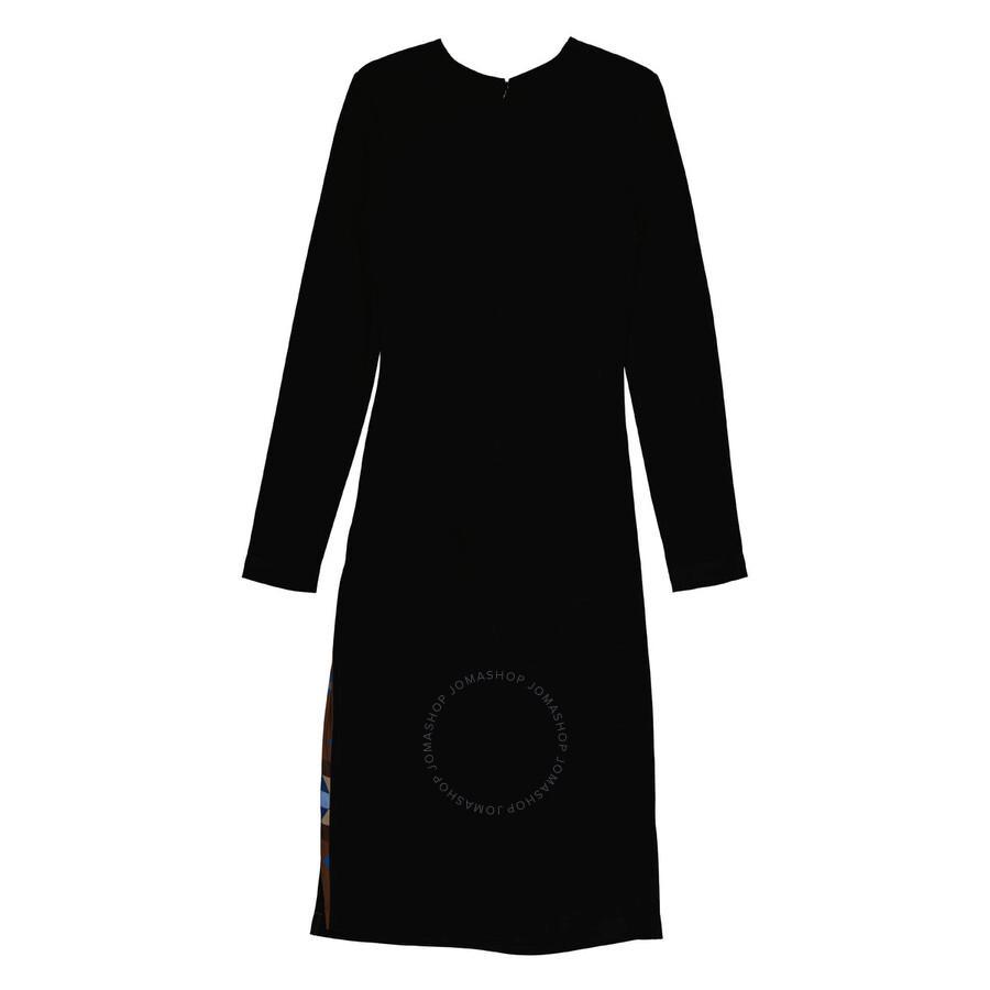 BURBERRY Bu Ladies Black Aurora Long-sleeved Dress Product Image