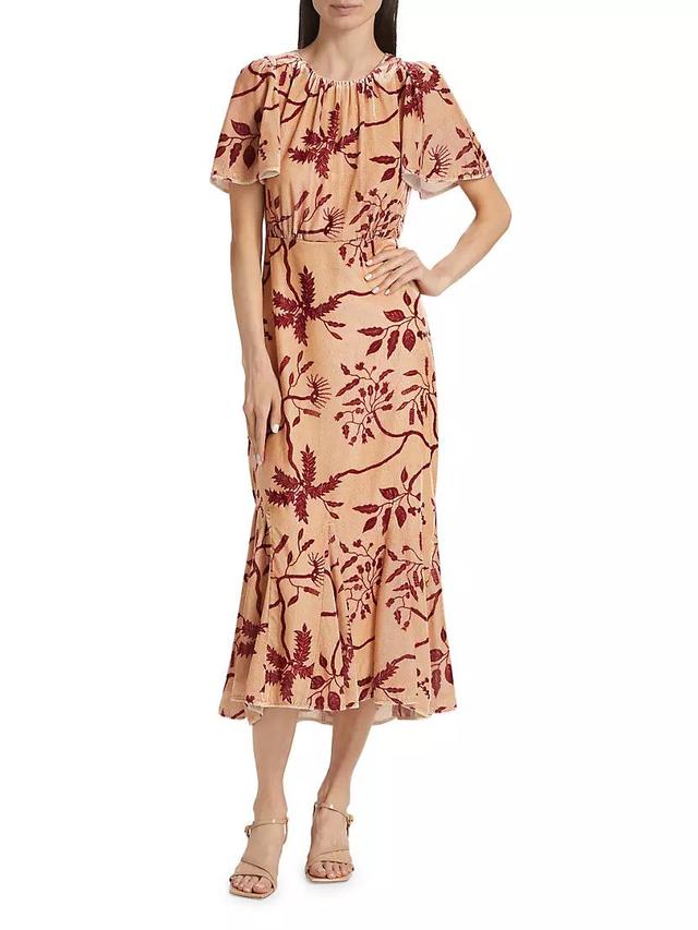 Cream Enchanted Vine Grande Arabella Floral Midi-Dress Product Image