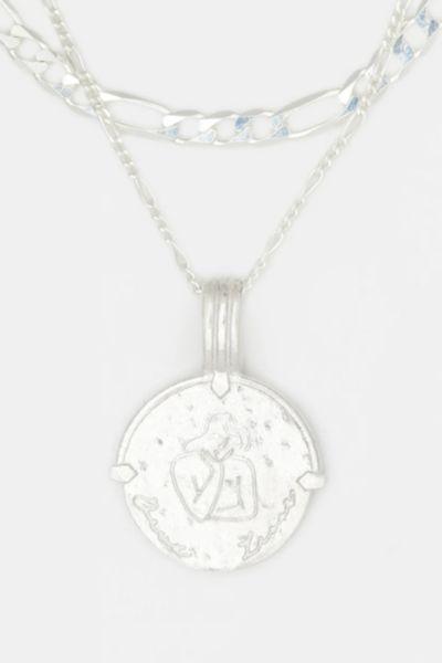 Deux Lions Jewelry Sterling Silver Sicilian Zodiac Layered Necklace Womens at Urban Outfitters Product Image