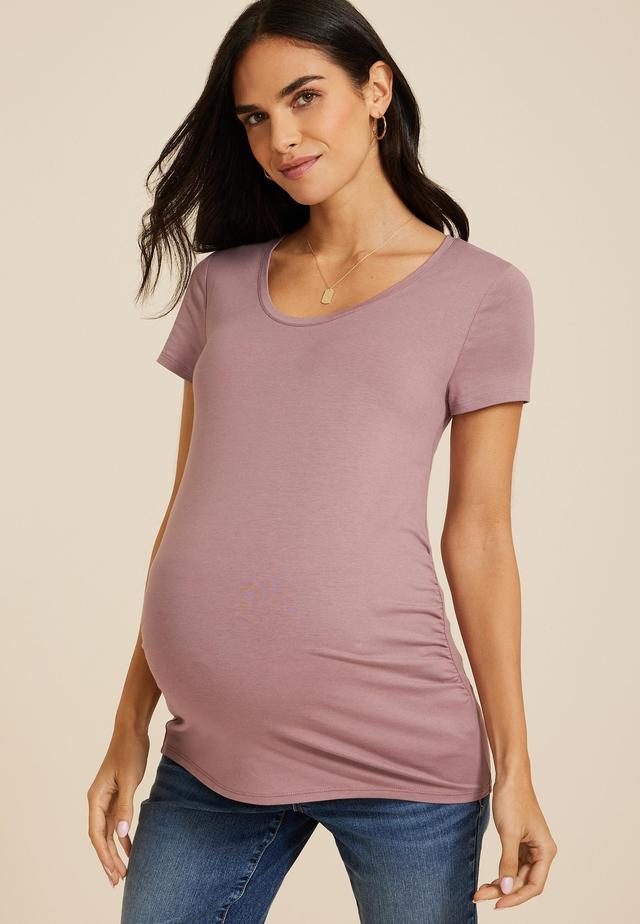 Maurices Womens Solid Scoop Neck Maternity Tee Size Small Product Image