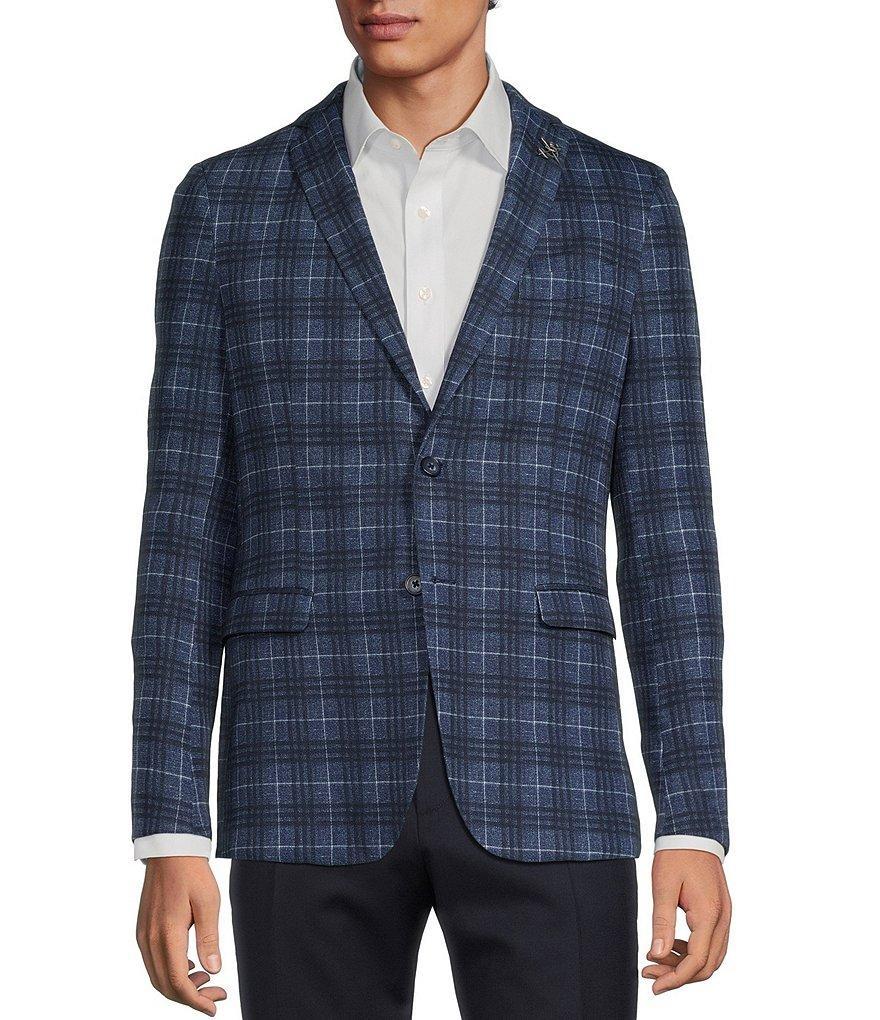 John Varvatos Slim Fit Plaid Pattern Sport Coat Product Image