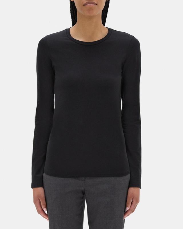 Long-Sleeve Tee In Stretch Cotton Product Image