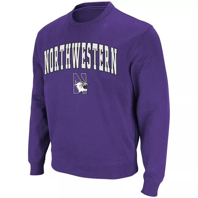 Mens Colosseum Northwestern Wildcats Arch & Logo Crew Neck Sweatshirt Product Image