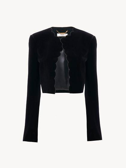 Scalloped Spencer jacket in velvet Product Image