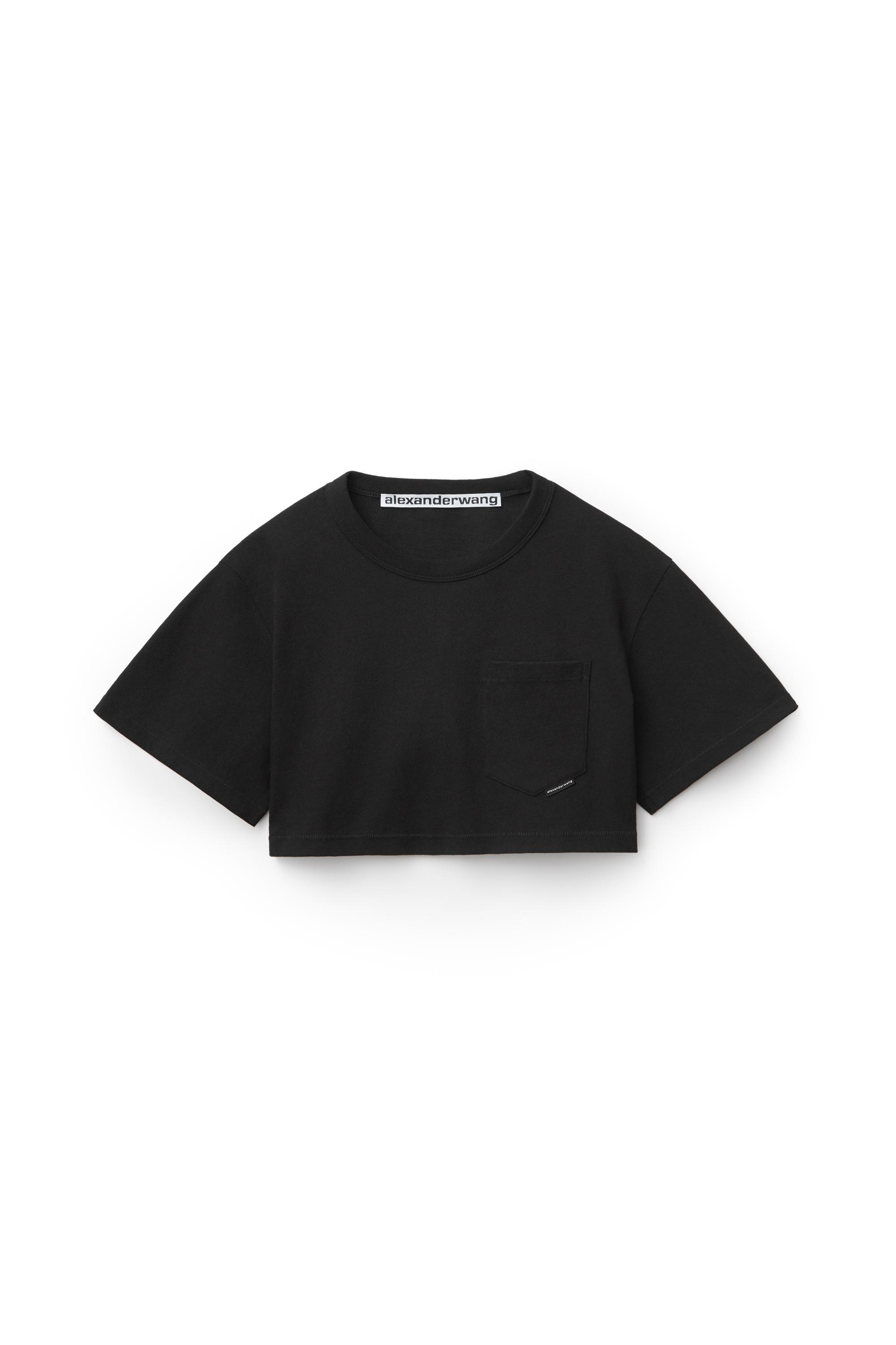 Cropped Pocket Tee In High Twist Jersey Product Image