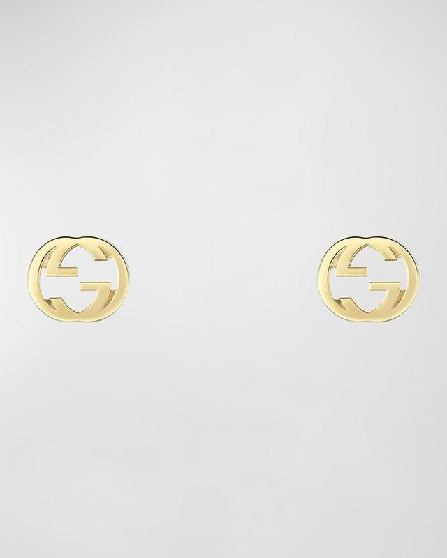 Womens Interlocking G 18K Yellow Gold Stud Earrings Product Image