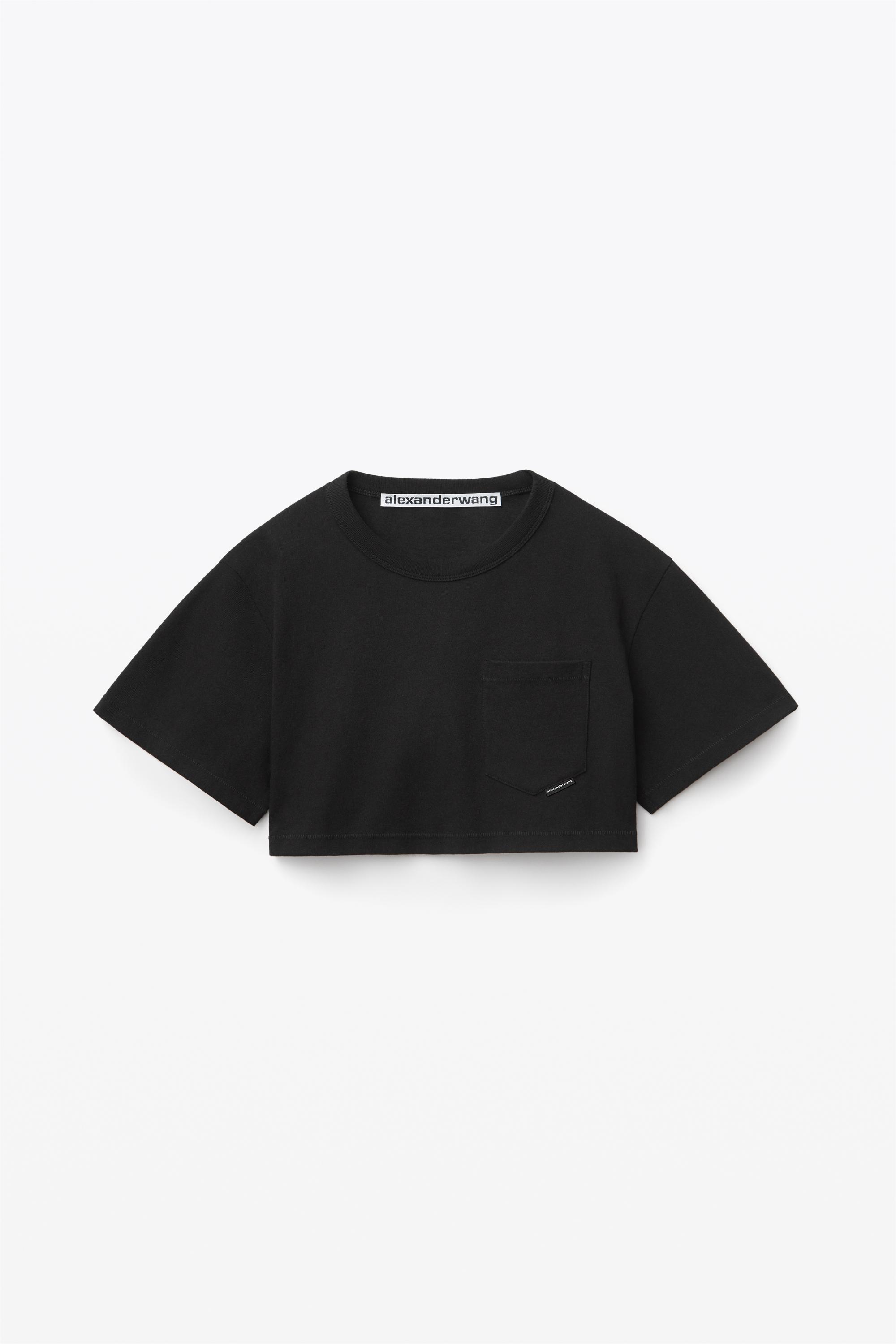 Cropped Pocket Tee In High Twist Jersey Product Image