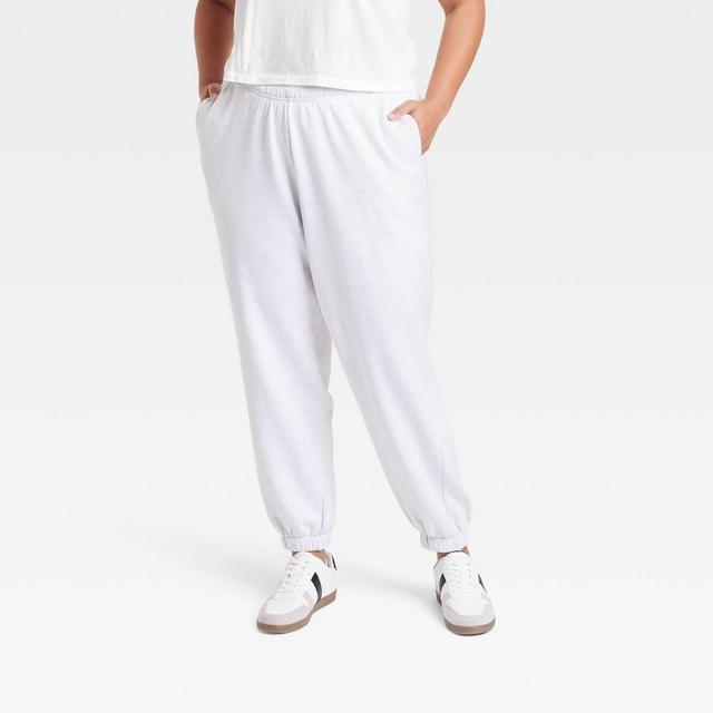 Womens Leisure Studio Mid-Rise Essential Joggers - Universal Thread Light Heather 2X Product Image