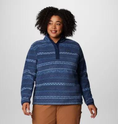 Columbia Women's Benton Springs Printed Half Snap Fleece Pullover - Plus Size- Product Image