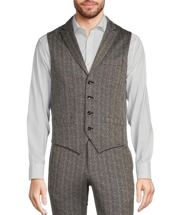 Murano Herringbone Shawl Collar Knit Suit Separates Vest Product Image