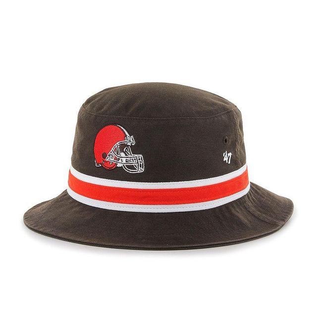 Mens 47 Brand Brown Cleveland Browns Logo Striped Bucket Hat Product Image