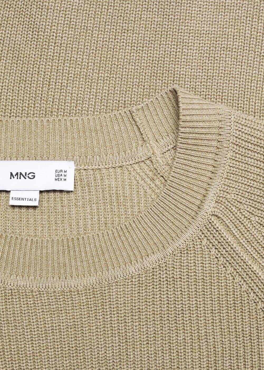 MANGO MAN - Ribbed round-neck sweater khakiMen Product Image