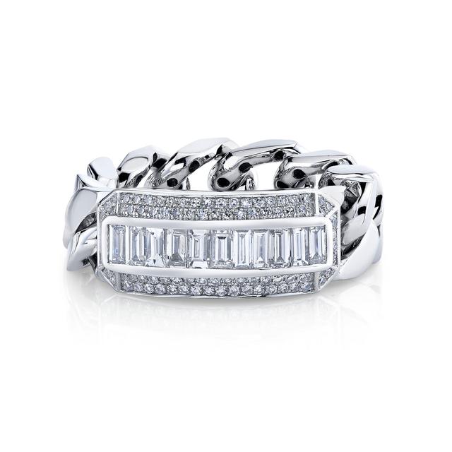 READY TO SHIP MEN'S MIXED DIAMOND LINK RING Male Product Image