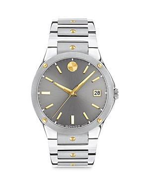 Men's Movado SE Two-Tone PVD Watch with Grey Dial (Model: 607514) Product Image