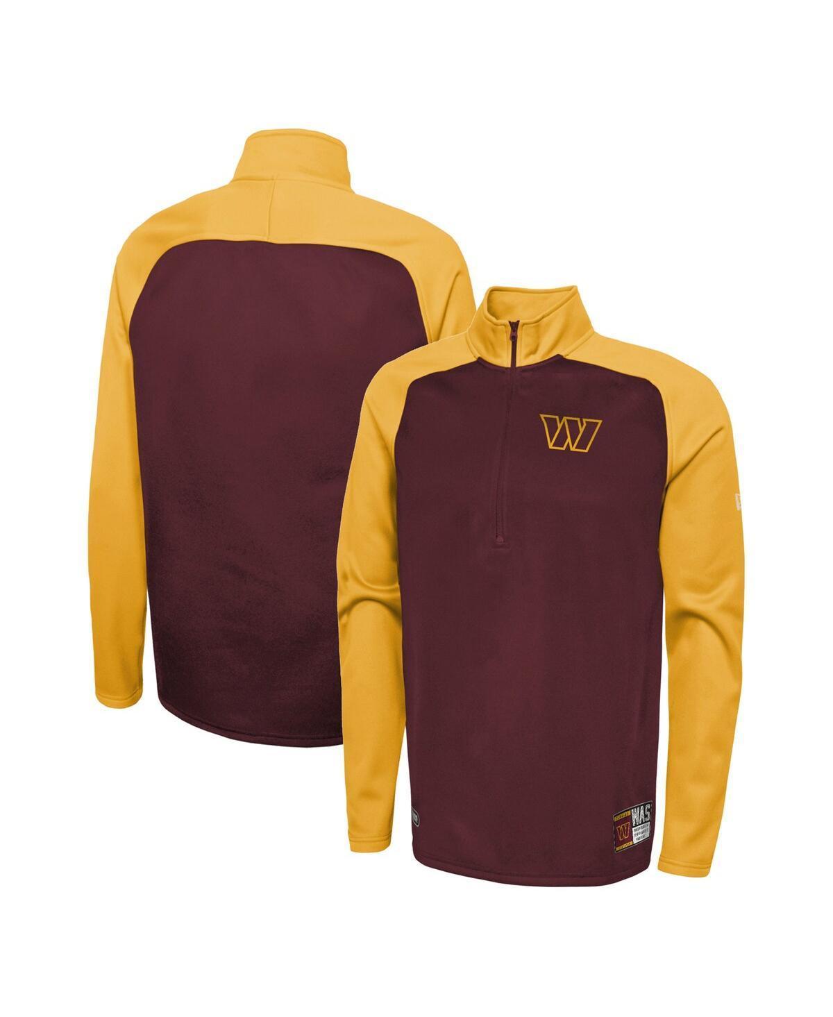 Mens New Era Burgundy Washington Commanders Combine Authentic O-Line Raglan Half-Zip Jacket Product Image