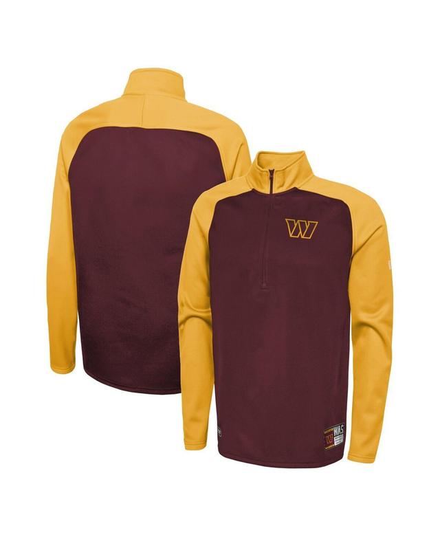 Mens New Era Burgundy Washington Commanders Combine Authentic O-Line Raglan Half-Zip Jacket Product Image