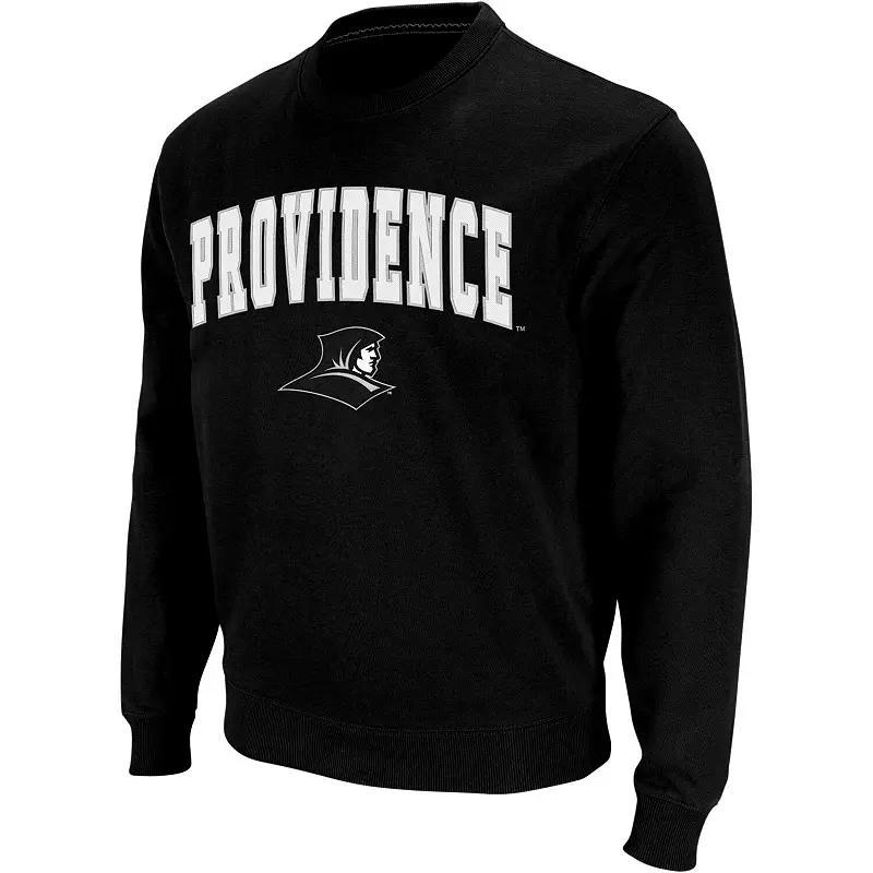 Mens Colosseum Black Providence Friars Arch and Logo Crew Neck Sweatshirt Product Image