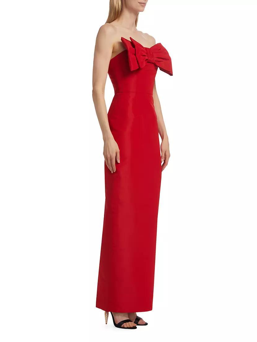 Romina Silk Bow-Embellished Column Gown Product Image