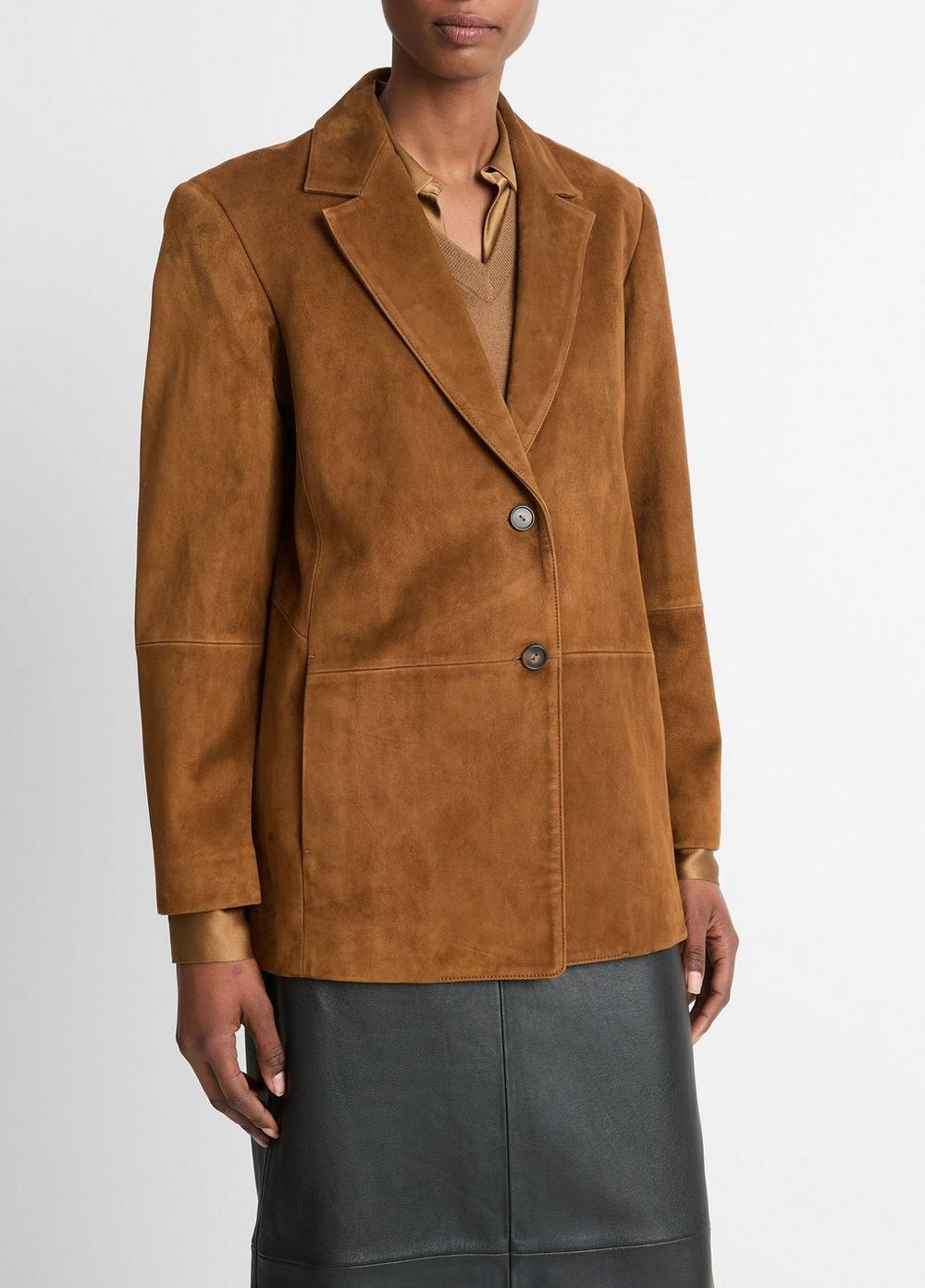 Womens Suede Blazer, Almond, Size 0 Vince Product Image