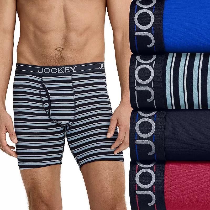 Mens Jockey 4-Pack Cotton Blend Long Leg Boxer Brief Product Image