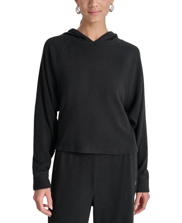 Dkny Sport Womens Ribbed Hoodie Pullover Product Image