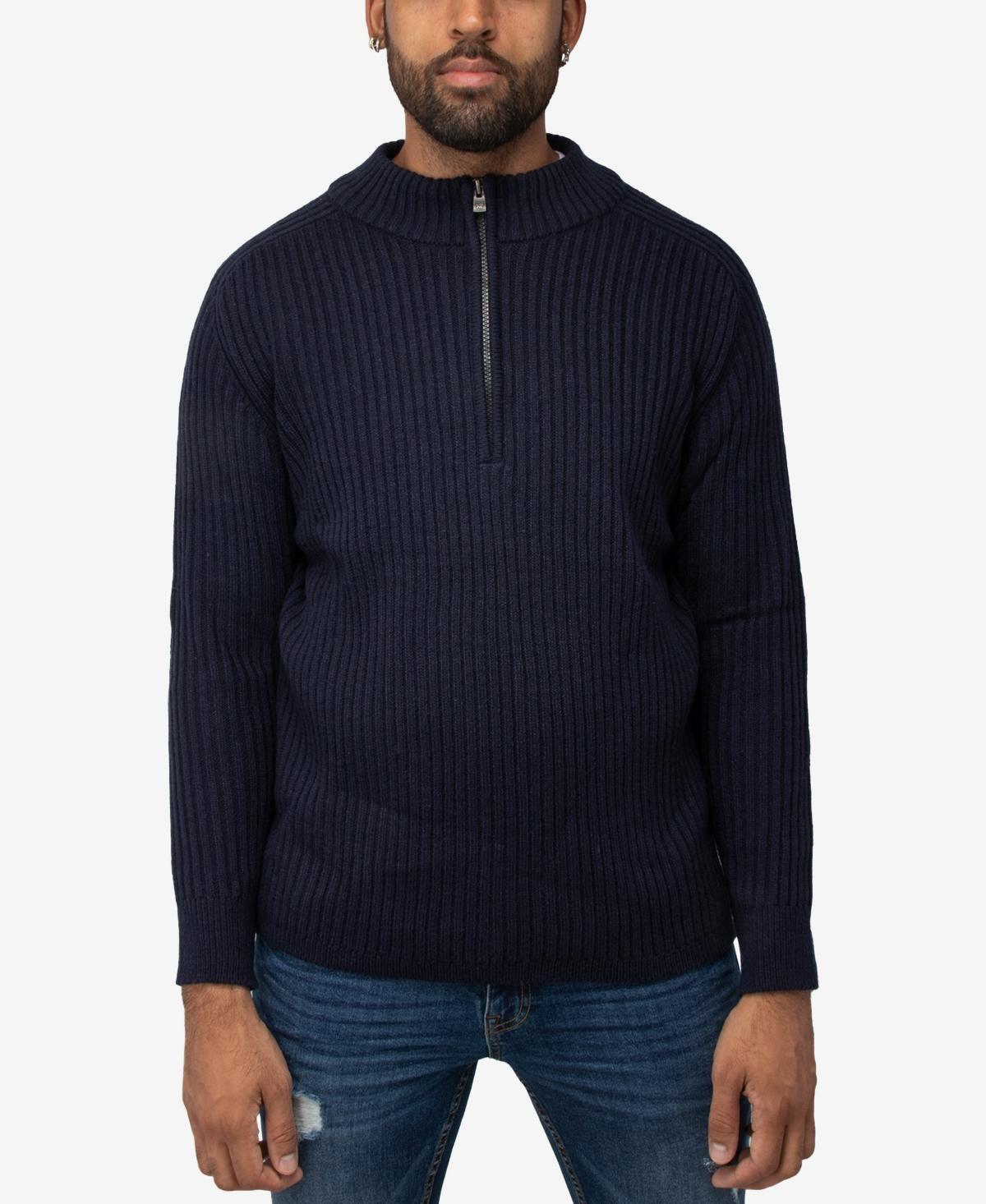 X Ray Mens Ribbed Quarter Zip Sweater - Burgundy Product Image