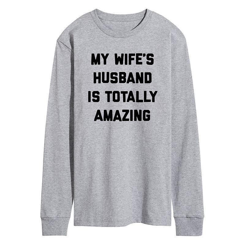 Mens My Wifes Husband Amazing Long Sleeve Product Image